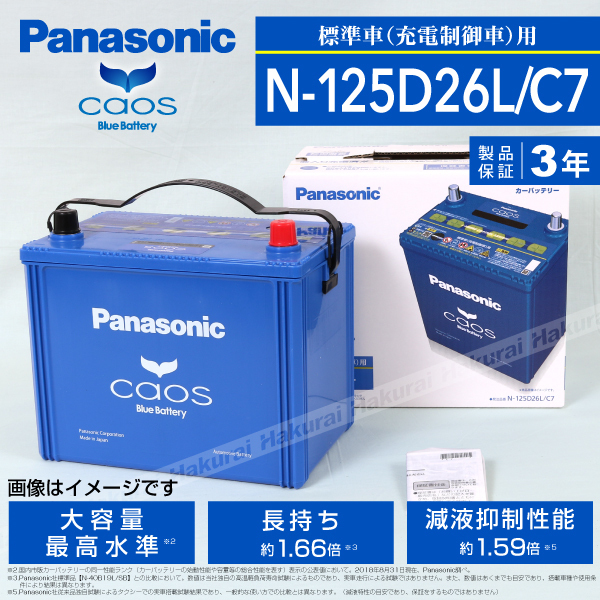 売上実績NO.1 caos カオスバッテリー 125D26L Panasonic 新品未使用 