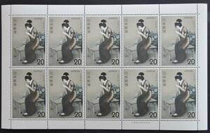 日本切手ー未使用1974年切手趣味週間20円*10枚　全面シート　1シート
