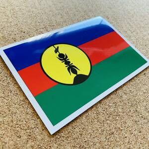 #_ New Caledonia national flag sticker S size 5x7.5cm 2 pieces set # immediately buying outdoors weather resistant water-proof seal car . suitcase .OC