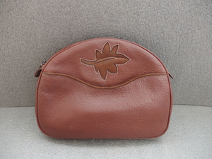 0610108s[KRIZIAklitsia leather style pouch ] secondhand goods / size 13.5×30.5×6.5cm degree / brown group / material chronicle less / clutch bag / second bag 