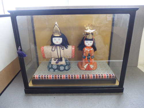 100427w [Size B] Hina Doll Imperial Prince Decoration Kimekomi Doll/Hinamatsuri/Odairi/Hina/H31.5cm/In Glass Case/With Tatami/Used Item, season, Annual event, Doll's Festival, Hina doll