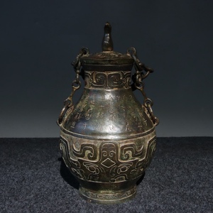 【典藏*青銅製*立鳥鏈子瓶】置物 古賞物 古美術品 中国時代美術