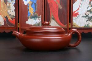 【典藏*紫砂精彫*梅香壺】茶壺 茶道具 超美品 中国時代美術 容量：150cc