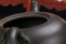 【典藏*紫砂精彫*福壽壺】茶壺 茶道具 超美品 中国古美術 容量：200cc_画像8