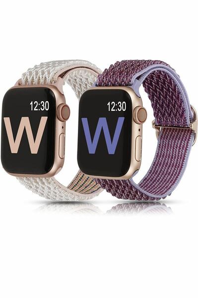 アップルウォッチ バンド38/40/41mm Apple Watch SE/7/6/5/4/3/2/1に対応 スタイル Apple Watchナイロン製弾性バンド スポーツバンド　2本