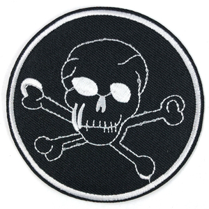 スカルモチーフ パッチ Skull Iron Patch バイカー ワッペン アウトロー 骸骨 髑髏 ドクロ Outlaw Biker