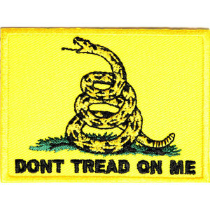 ガズデンフラッグ アイロン パッチ Gadsden Flag Iron Patch メッセージ Don't Tread on Me Message Wappen