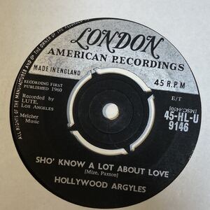 60’S SOUL//// HOLLYWOOD ARGYLES - SHO’ KNOW A LOT ABOUT LOVE / ALLEY-OOP , ノーザンソウル クボタタケシ、小西康陽 northern soul 