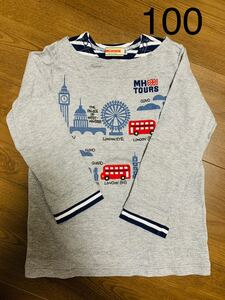 ミキハウス 重ね着風 長袖Tシャツ ロンT 100 美品