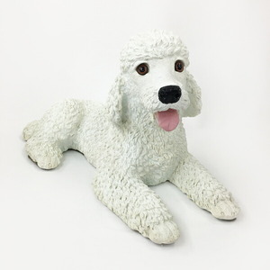 【中古】置物 白い犬 オブジェ インテリア アンティーク 樹脂製
