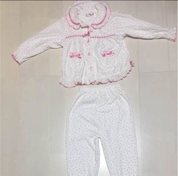 パジャマ 女の子用 100 水玉 ピンク
