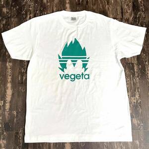 ベジータ風・VEGETA・シルエット・Tシャツ・白・M