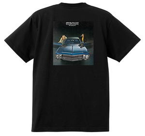 アドバタイジング シボレー インパラ 1970Ｔシャツ 黒 アメ車 ローライダー 広告 アドバタイズメント カプリス ベルエア 3499