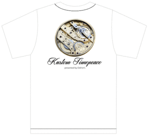 カスタム タイムピース Tシャツ 白地 16 カスタム時計 文字盤 エングレービング S/M/L/XL Kustom Timepeace 懐中時計柄 彫刻