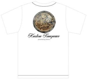 カスタム タイムピース Tシャツ 白地 2 カスタム時計 文字盤 エングレービング S/M/L/XL Kustom Timepeace 懐中時計柄