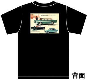 アドバタイジング AMC 3140 黒 Ｔシャツ 1958 1957 ランブラー アンバサダー アメ車 ホットロッド アドバタイズメント