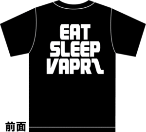 VAPRZ ブラックTシャツ 電子タバコ VAPE cig 黒×白 BVK-1 ベイプ ヴェイプ モッド 爆煙 フレーバーチェイサー ビルド リキッド