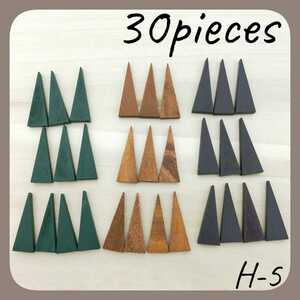 H-5.アクセサリーパーツ 三角 ウッド イヤリング ピアスパーツ ハンドメイドパーツ 素材 材料 木製