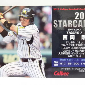 2013 カルビー STARCARD ゴールドサインパラレル S-33 阪神タイガース 7 西岡 剛の画像2
