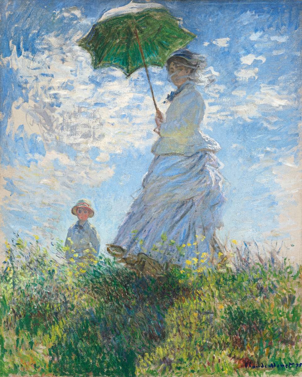 Neuer Monet-Spaziergang, Frau mit Sonnenschirm hochwertiger Druck mit speziellen Techniken, gerahmt, photokatalytische Behandlung, Sonderpreis 1980 Yen (inkl. Versand) Jetzt kaufen, Kunstwerk, Malerei, Porträts