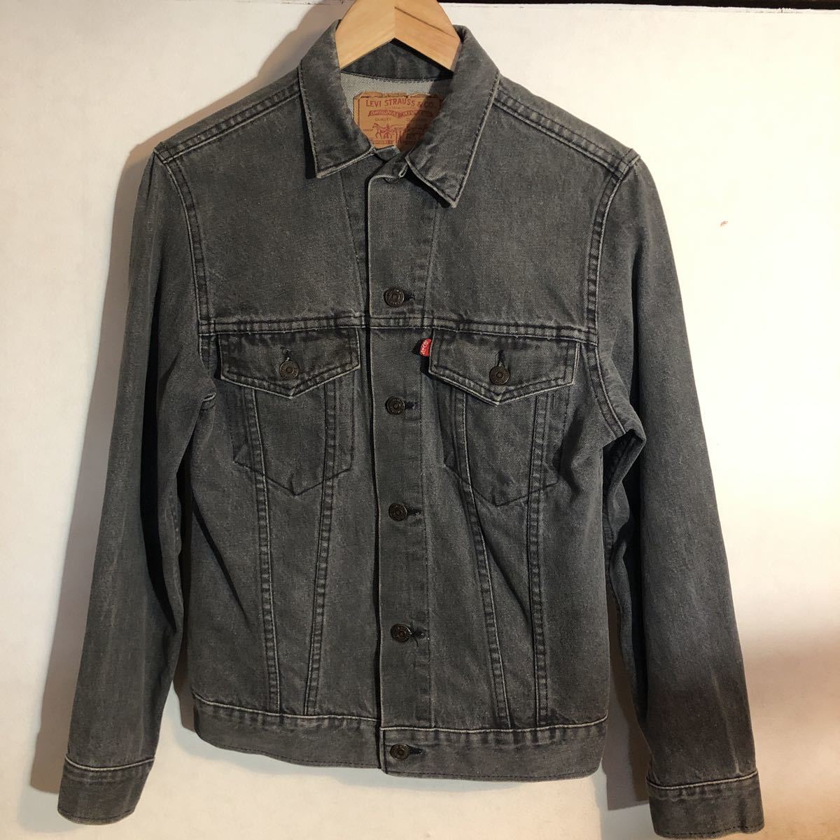 着後レビューで 送料無料 希少レア 80s LEVI'S 70505 先染めブラック