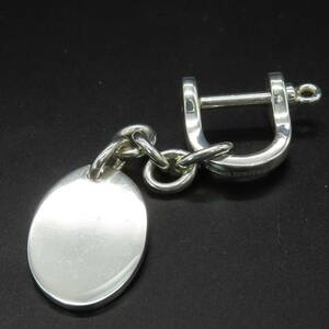  ultimate rare beautiful goods Tiffany&Co. Vintage Tiffany ellipse plate shackle silver key ring SV925 HH48