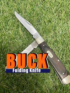 BUCK Knife #906 【Trapper 382BRS】2017年製　２枚刃　木製ハンドル　バックナイフ　折りたたみナイフ