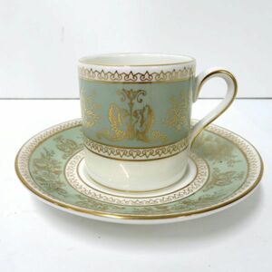  Vintage WEDGWOOD/ Wedgwood COLUMBIA/ Colombia зеленый маленькая чашка & блюдце старый . Mark 