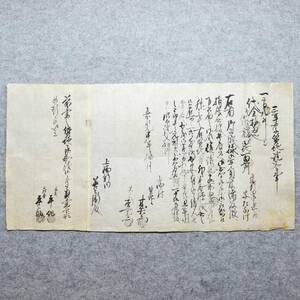 古文書 嘉永元年 三年季質地證文之事 中頸城郡 上輪新田村 未解読 詳細不明 新潟県