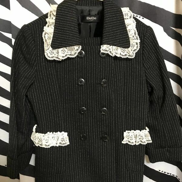 【bebe】べべ スーツ 100 美品 モノトーン