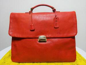 Felisi　フェリージ　 1997　レザーブリーフケース　ビジネスバッグ　書類カバン　レッド　赤　レザータグ、キー、保存袋付き　ITALY製