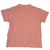 BEAMS BOY ビームスボーイ 日本製 ミジンコボーダーポケットTシャツ 13-04-0456-138 ONE SIZE レッド 半袖 カットソー トップス g4458_画像2