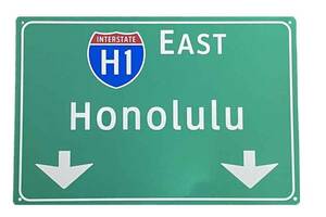 【送料無料】ハワイ H-1 ホノルル アメリカの高速道路の標識 トラフィックサイン