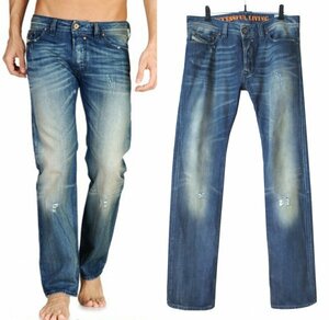 DIESEL SAFADO 0074F REGULAR SLIM-STRAIGHT スリム クラッシュ デニム 30 ディーゼル FOR SUCCESSFUL LIVING ※レターパック発送可