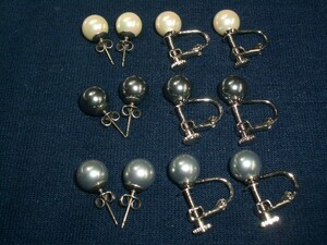  non-standard-sized mail free shipping *(KEP-8). pearl (8 millimeter ) earrings moreover, earrings ( white : black : gray from can be chosen!)