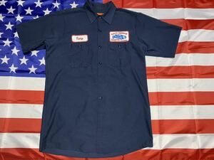 中古美品　made in USA REDKAP/ HARLEY DAVIDSON半袖シャツ MEDIUM NAVY