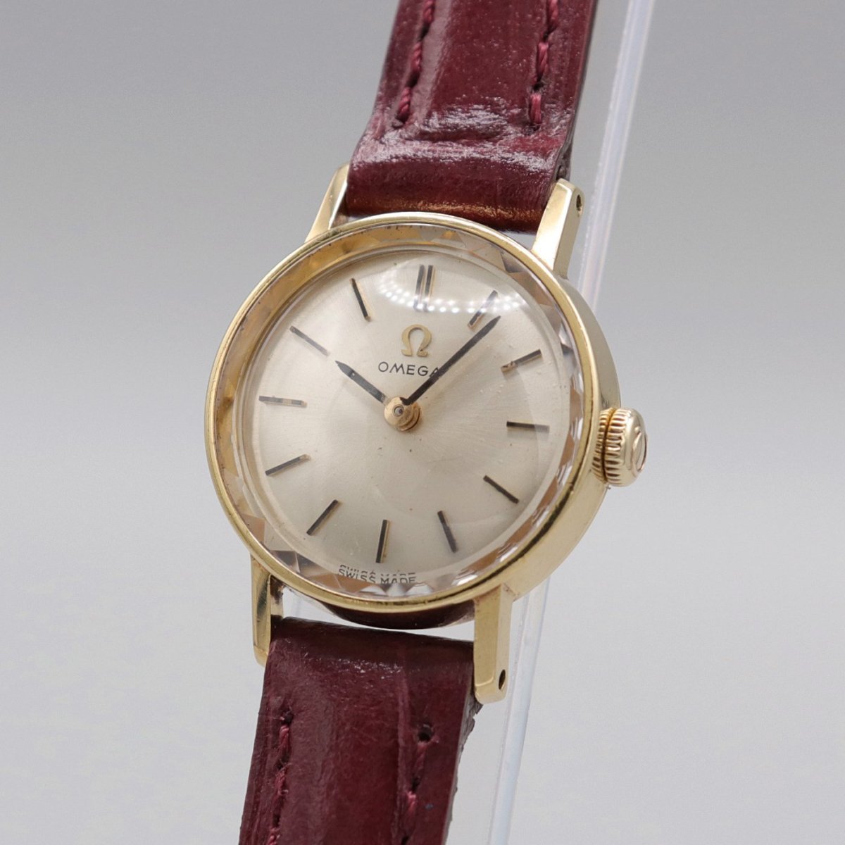が大特価! 【ジャンク】OMEGA K18金無垢 カットガラス ゴールド手巻き