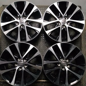 管理番号：Ｗ1-303【4本価額】【18×7J 5x114.3 ET+51 ハブ60】トヨタ純正・エスティマ 50系等・ブラポリ・店頭直接引取可能