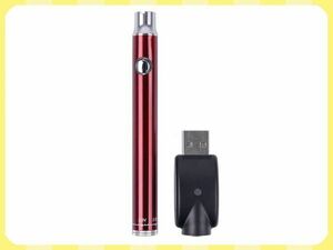 ベイプ 電子タバコ スターターキット 510規格 350mAh レッド ダイヤル式 USB充電 [2120:jungle]