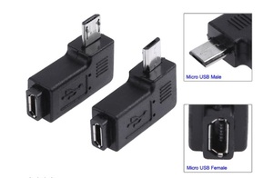 Micro マイクロ USB 2.0 アングル コネクター 左右あり 送料固定84円 （横出し サイド 90度 直角 L字 アダプター スマホ L型）(5)