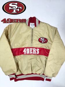 49ers フォーティナイナーズ プルオーバー ナイロンジャケット ハーフジップ NFL USA製 90s デロング 