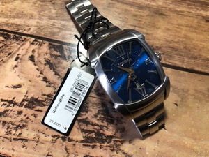 良品程度 タグ有 Orobianco オロビアンコ デイト OR-0012 ブルー文字盤 純正SSブレス クオーツ メンズ 腕時計
