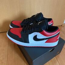 新品未使用品 27.5センチ Nike Air Jordan 1 Low Bred Toeナイキ エア ジョーダン 1 ロー 27.5センチ_画像2