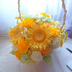 *Rose House* preserved flower! sun flower sunflower vitamin color four person see basket in present .!
