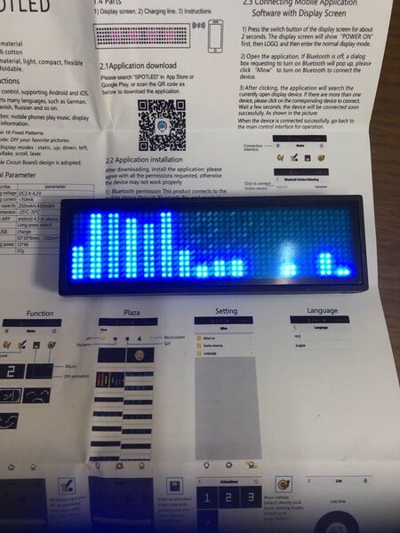 Bluetooth LEDバッジ ブルー