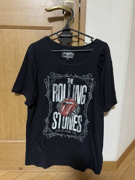 ROLLING STONES(ローリングストーンズ)WORLD TOUR1978プリント　クラッシュ加工Tシャツ