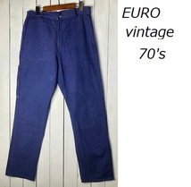 ユーロ古着 Vintage 70s ワークデニムパンツ 94 ヨーロッパ古着 ワークパンツ ヴィンテージ オールド M～L ネップデニム ●6_画像1