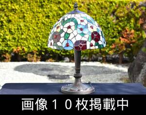  stained glass Tiffany table lamp Vintage height 46cm. diameter 30cm image 10 sheets publication middle 