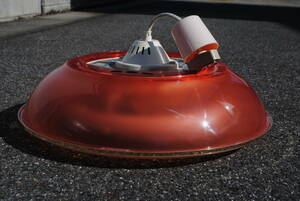 極上品　赤1　1960年代　アメリカ風　UFO形　SIGITANI　蛍光灯照明　品番：6942-020　発売元ダイエー40＆32W　60Hz　グロー　470x160ミリ
