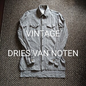 ビンテージ DRIES VAN NOTEN シャーリングストライプシャツ ドリスヴァンノッテン